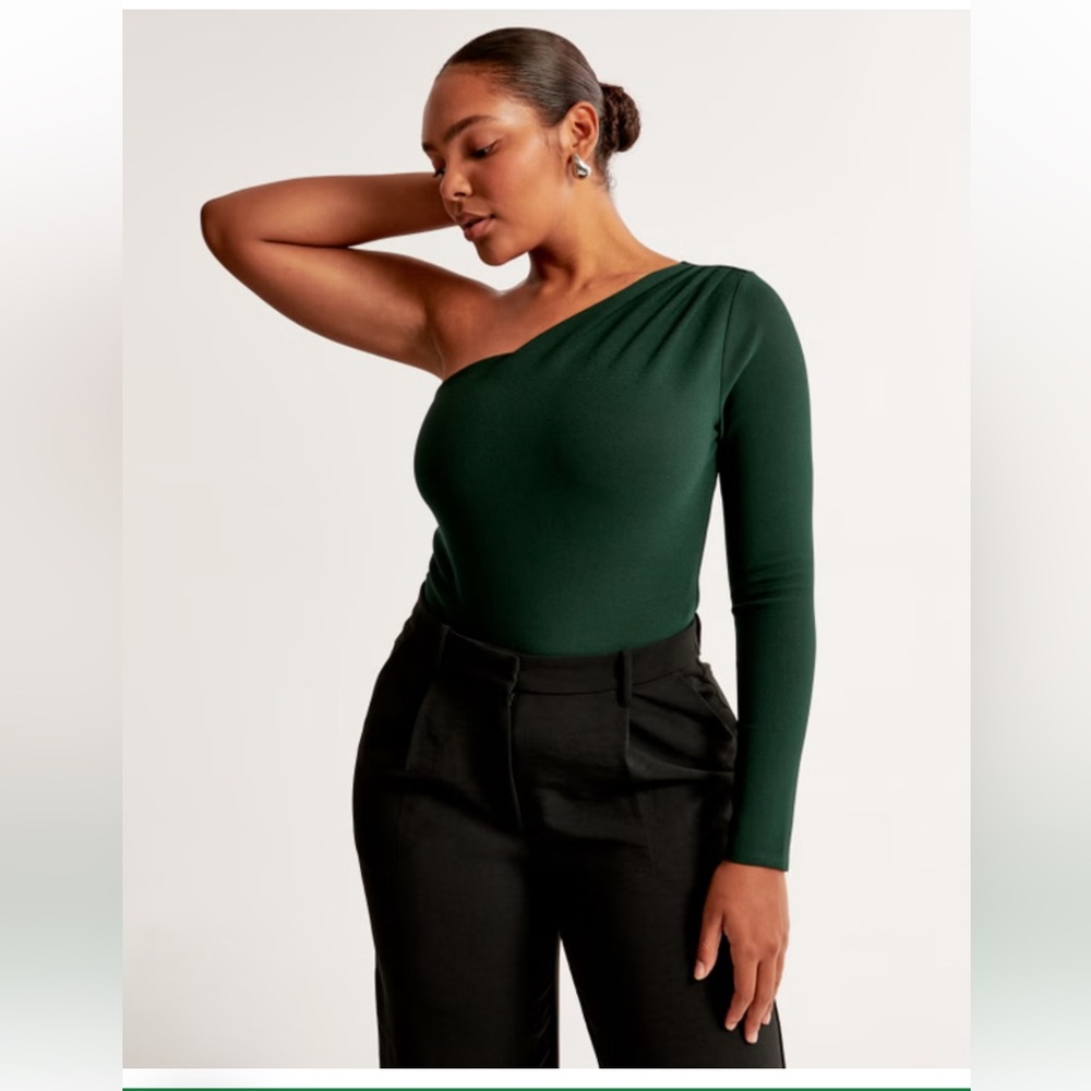 Abercrombie & Fitch Green One Sleeved Bodysuit